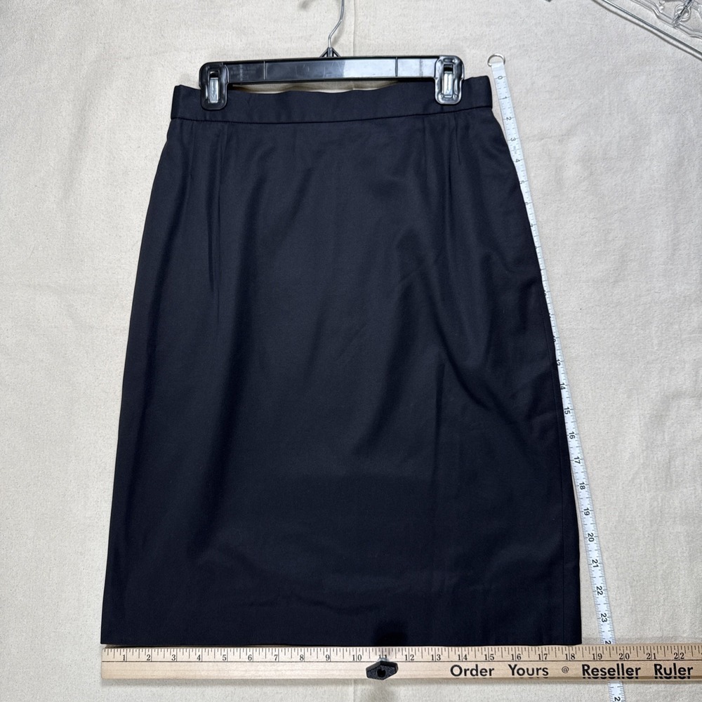 Escada Black Pencil Skirt Sz 38 Pleaded Made In Germany